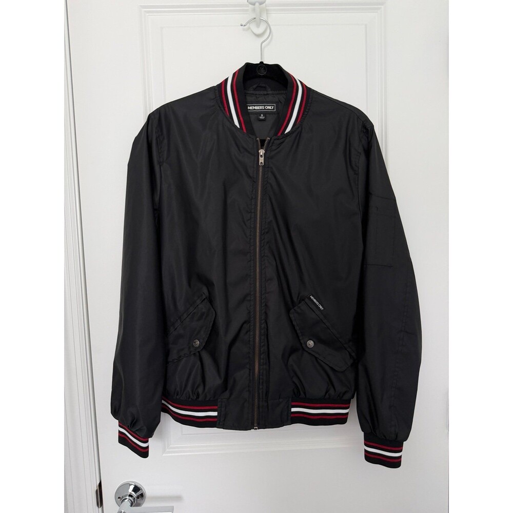 Members Only Jacket 2010 Black & Red Classic Bomber